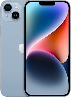 iPhone 14 Plus voor- en achterkant in lichtblauw